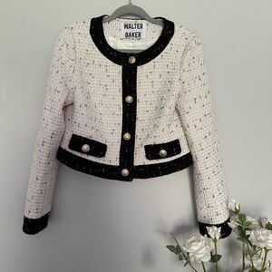 Walter Baker Women's Black and Cream Tweed Blazer